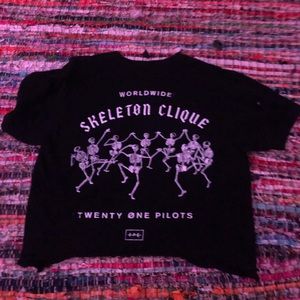 twenty one pilots skeleton clique shirt cropped